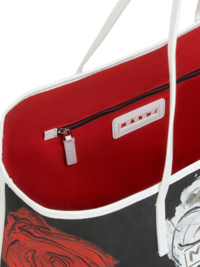 ΓΥΝΑΙΚΕΙΑ ΤΣΑΝΤΑ JANUS ΜΕ ΜΟΤΙΒΟ MERCURY | Ασπρόμαυρο