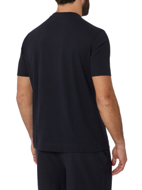 ΑΝΔΡΙΚΟ T-SHIRT JACQUARD | Μπλε XL