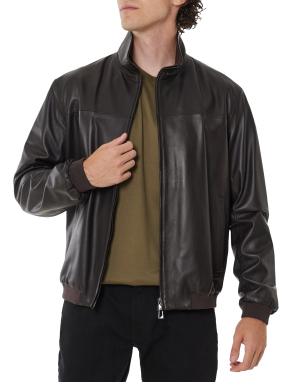 ΑΝΔΡΙΚΟ ΔΕΡΜΑΤΙΝΟ JACKET | Καφέ Σκούρο IT 54