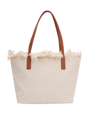 ΤΣΑΝΤΑ ΩΜΟΥ CITY BAG MID FRINGE | Εκρού