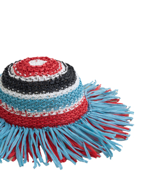 ΓΥΝΑΙΚΕΙΟ ΚΑΠΕΛΟ ΑΠΟ ΡΑΦΙΑ ΜΕ ΡΙΓΕ ΜΟΤΙΒΟ | Πολύχρωμο S