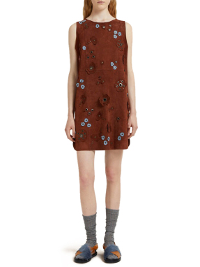 ΜΙΝΙ SUEDE ΦΟΡΕΜΑ | Καφέ Σκούρο IT 40