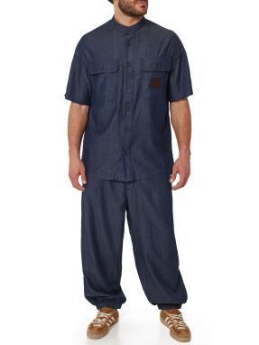 ΑΝΔΡΙΚΟ ΚΟΝΤΟΜΑΝΙΚΟ ΠΟΥΚΑΜΙΣΟ | Μπλε Σκούρο L