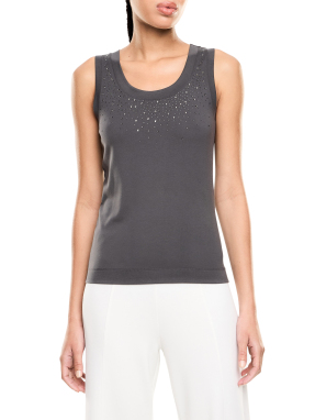 ΓΥΝΑΙΚΕΙΟ ΤΟΠ ΜΕ ΣΤΡΑΣ | Γκρι Σκούρο ΧL