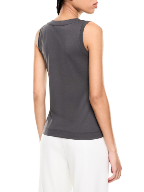 ΓΥΝΑΙΚΕΙΟ ΤΟΠ ΜΕ ΣΤΡΑΣ | Γκρι Σκούρο XL