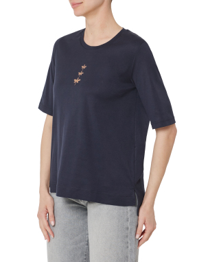 ΓΥΝΑΙΚΕΙΟ T-SHIRT | Μπλε Σκούρο  L