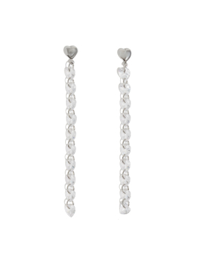 ΓΥΝΑΙΚΕΙΑ ΚΡΕΜΑΣΤΑ ΣΚΟΥΛΑΡΙΚΙΑ HEARTS | Ασημί ONE SIZE