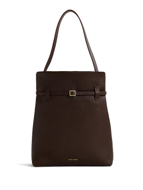 ΓΥΝΑΙΚΕΙΑ ΔΕΡΜΑΤΙΝΗ ΤΣΑΝΤΑ ΩΜΟΥ TOTE DU JOUR | Καφέ Σκούρο