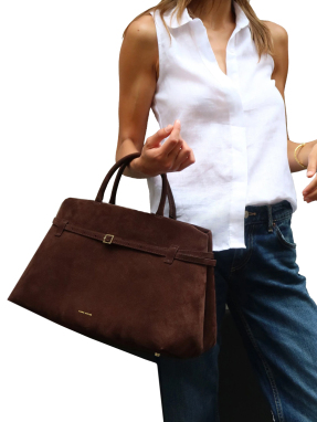 ΓΥΝΑΙΚΕΙΑ SUEDE ΤΣΑΝΤΑ ΧΕΙΡΟΣ LE CAMBON 40 | Καφέ Σκούρο