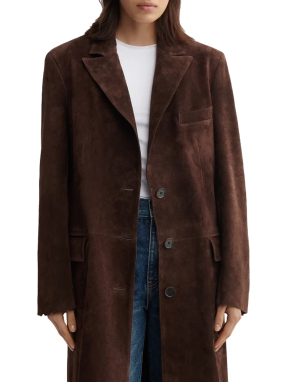 ΓΥΝΑΙΚΕΙΟ SUEDE ΠΑΛΤΟ ALISSA | Καφέ EU 36