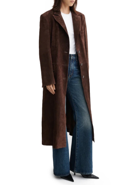 ΓΥΝΑΙΚΕΙΟ SUEDE ΠΑΛΤΟ ALISSA | Καφέ EU 36