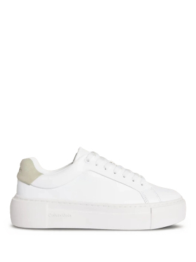 ΓΥΝΑΙΚΕΙΑ ΔΕΡΜΑΤΙΝΑ PLATFORM SNEAKERS | Λευκό 39