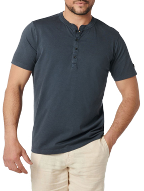 ΑΝΔΡΙΚΟ T-SHIRT ΜΕ ΚΟΥΜΠΙΑ | Μπλε Σκούρο L