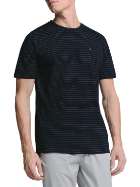 ΑΝΔΡΙΚΟ ΡΙΓΕ T-SHIRT | Μπλε Σκούρο L