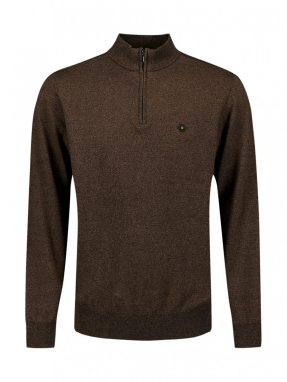ΑΝΔΡΙΚΟ ΠΛΕΚΤΟ HALF-ZIP ΠΟΥΛΟΒΕΡ | Καφέ Σκούρο XL