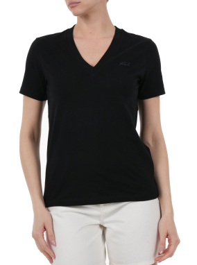 ΓΥΝΑΙΚΕΙΟ V-NECK T-SHIRT | Μαύρο M