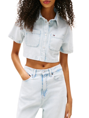 ΓΥΝΑΙΚΕΙΟ DENIM CROPPED ΠΟΥΚΑΜΙΣΟ | Γαλάζιο M