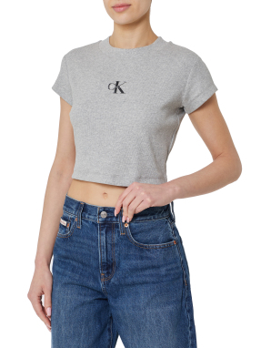 ΓΥΝΑΙΚΕΙΟ CROPPED T-SHIRT | Γκρι S