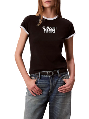 ΓΥΝΑΙΚΕΙΟ T-SHIRT ΜΕ ΛΟΓΟΤΥΠΟ | Μαύρο XL