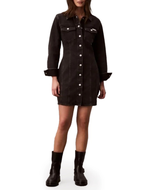 ΜΙΝΙ DENIM ΦΟΡΕΜΑ ESSENTIAL | Μαύρο S