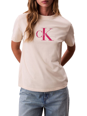 ΓΥΝΑΙΚΕΙΟ T-SHIRT ΜΕ ΛΟΓΟΤΥΠΟ | Μπεζ XS