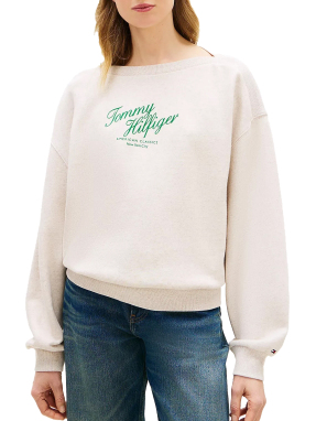 MDRN SCRIPT TERRY SWEATSHIRT | Εκρού S
