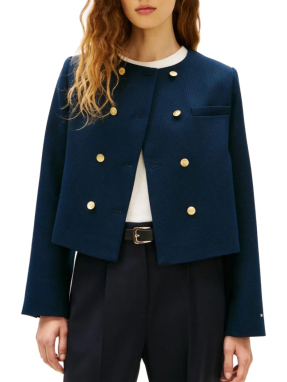 ΓΥΝΑΙΚΕΙΟ JACKET ΜΕ ΚΟΥΜΠΙΑ | Μπλε Σκούρο EU 36