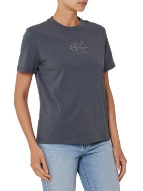 ΓΥΝΑΙΚΕΙΟ T-SHIRT ΜΕ ΛΟΓΟΤΥΠΟ | Γκρι Σκούρο S