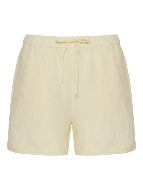 DBL GAUZE NOVELTY SHORT | Κίτρινο S