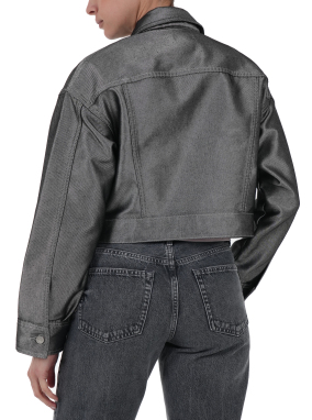 ΓΥΝΑΙΚΕΙΟ DENIM BOMBER JACKET | Γκρι Σκούρο S