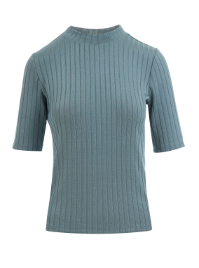 ΓΥΝΑΙΚΕΙΟ RIBBED T-SHIRT | Πετρόλ XS