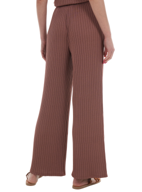 SHINY RIB PANT | Καφέ S