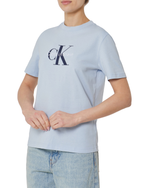 ΓΥΝΑΙΚΕΙΟ T-SHIRT ΜΕ ΛΟΓΟΤΥΠΟ | Γαλάζιο S