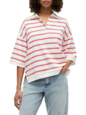 ΓΥΝΑΙΚΕΙΑ OVERSIZED POLO ΜΠΛΟΥΖΑ | Ριγέ  M