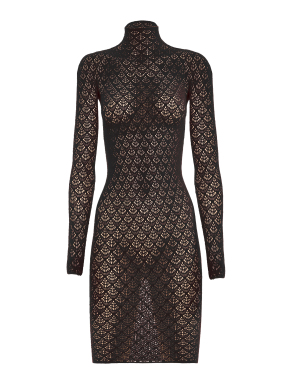 ΜΙΝΙ ΔΙΑΦΑΝΟ ΦΟΡΕΜΑ MERMAID NET | Μαύρο XS