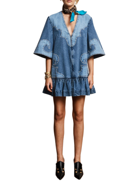 ΜΙΝΙ DENIM ΦΟΡΕΜΑ JESSE APPLIQUE | Μπλε  UK 10
