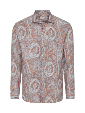 SHIRT ROMA LOGO X0830-PRINT ON GREY BASE | Μπεζ EU 42