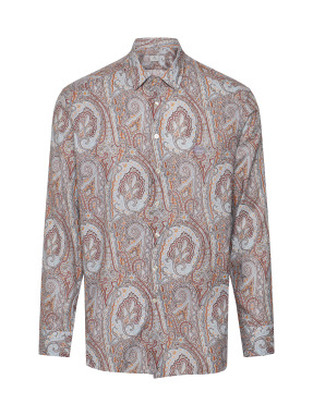 SHIRT ROMA LOGO X0830-PRINT ON GREY BASE | Μπεζ EU 41