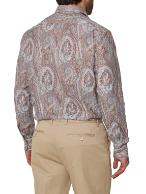 SHIRT ROMA LOGO X0830-PRINT ON GREY BASE | Μπεζ EU 42