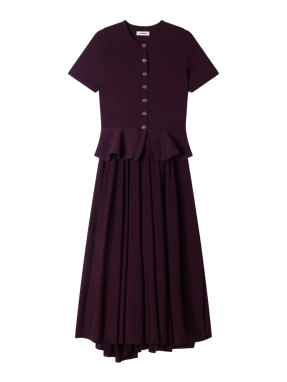 ΜΑΞΙ ΠΛΕΚΤΟ ΦΟΡΕΜΑ PEPLUM | Μπορντό FR 40