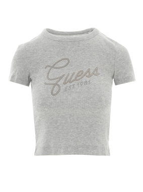 ΓΥΝΑΙΚΕΙΟ T-SHIRT ΜΕ ΣΤΡΑΣ ΛΟΓΟΤΥΠΟ | Γκρι XL