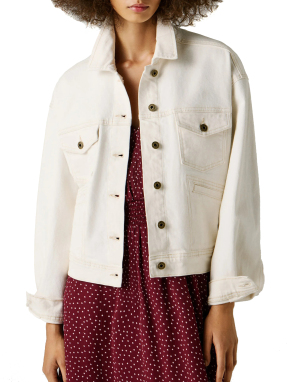 ΓΥΝΑΙΚΕΙΟ DENIM JACKET | Εκρού XS