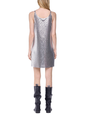 ΜΙΝΙ ΦΟΡΕΜΑ ΜΕ ΠΑΓΙΕΤΑ | Ασημί FR 36