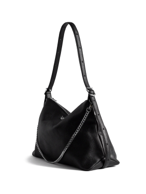 ΓΥΝΑΙΚΕΙΑ ΔΕΡΜΑΤΙΝΗ ΤΣΑΝΤΑ ΩΜΟΥ JIM GRAINED | Μαύρο