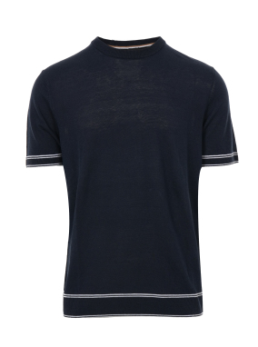 ΑΝΔΡΙΚΟ ΠΛΕΚΤΟ T-SHIRT | Μπλε Σκούρο XL