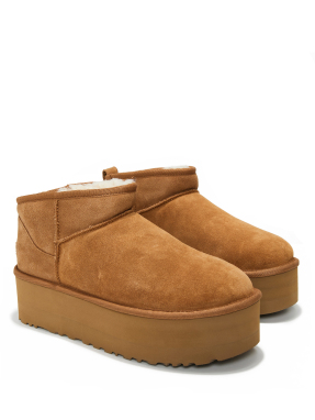 ΓΥΝΑΙΚΕΙΑ ΔΕΡΜΑΤΙΝΑ ΜΠΟΤΑΚΙΑ CLASSIC ULTRA MINI PLATFORM | Ταμπά 36