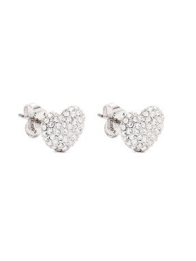 ΓΥΝΑΙΚΕΙΑ ΣΚΟΥΛΑΡΙΚΙΑ HEART PAVE STUD | Ασημί ONE SIZE