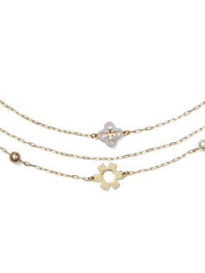 ΓΥΝΑΙΚΕΙΟ ΚΟΛΙΕ KIRA CLOVER TRIPLE-STRAND | Χρυσό ONE SIZE