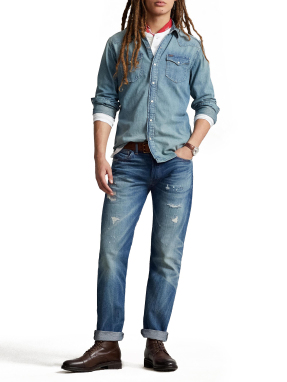 ΑΝΔΡΙΚΗ DENIM ΠΟΥΚΑΜΙΣΟ | Μπλε M