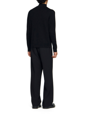 ΑΝΔΡΙΚΟ ΜΑΛΛΙΝΟ ΠΟΥΛΟΒΕΡ HALF-ZIP | Μαύρο XL